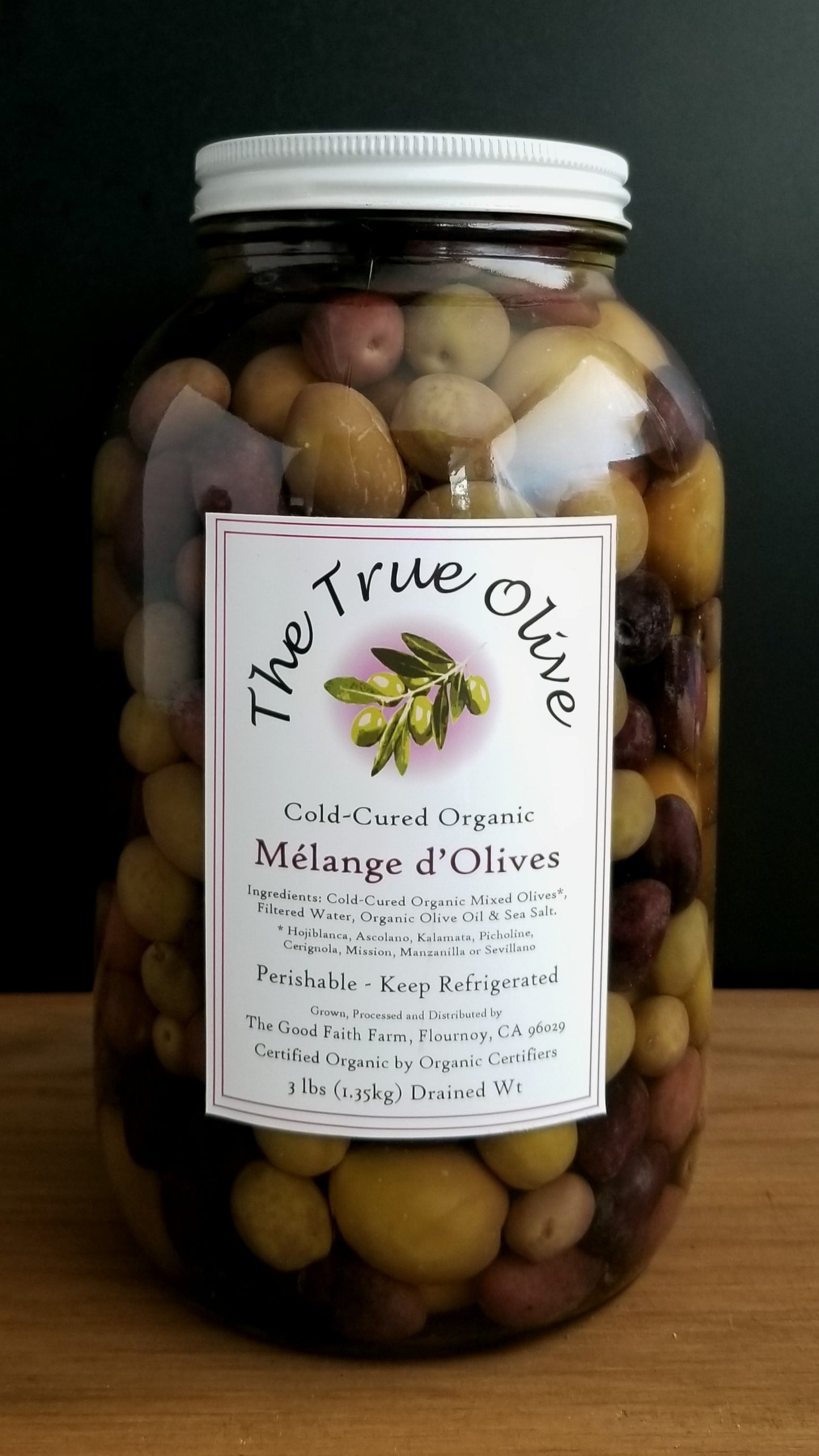 Olives, Cold-Cured, Mixed, Plain, Organic