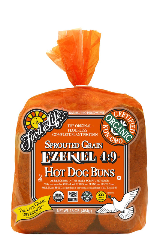 Ezekiel 4:9 Sprouted Hot Dog Buns, Frozen