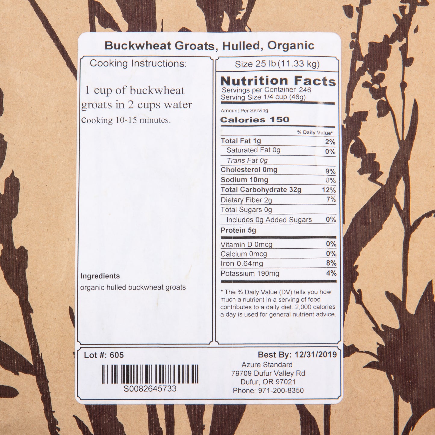 Buckwheat Groats, Hulled, Organic