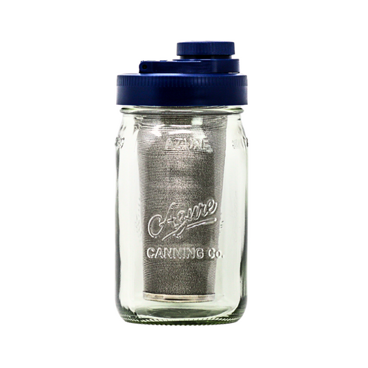 Cold Brew Coffee Maker Kit, 1 Quart Jar, Wide Mouth, Blue