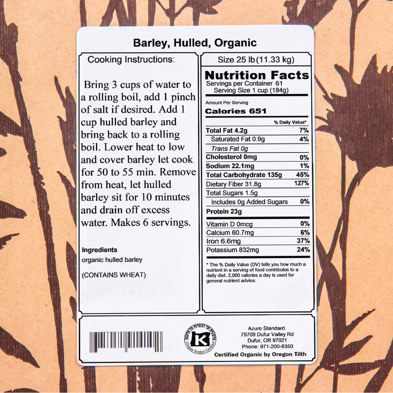 Barley, Hulled, Organic