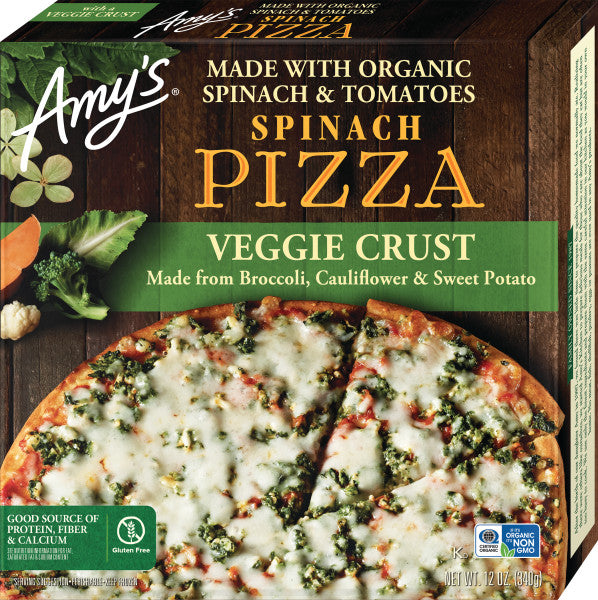 Spinach Veggie Crust Pizza, GF, Organic Frozen