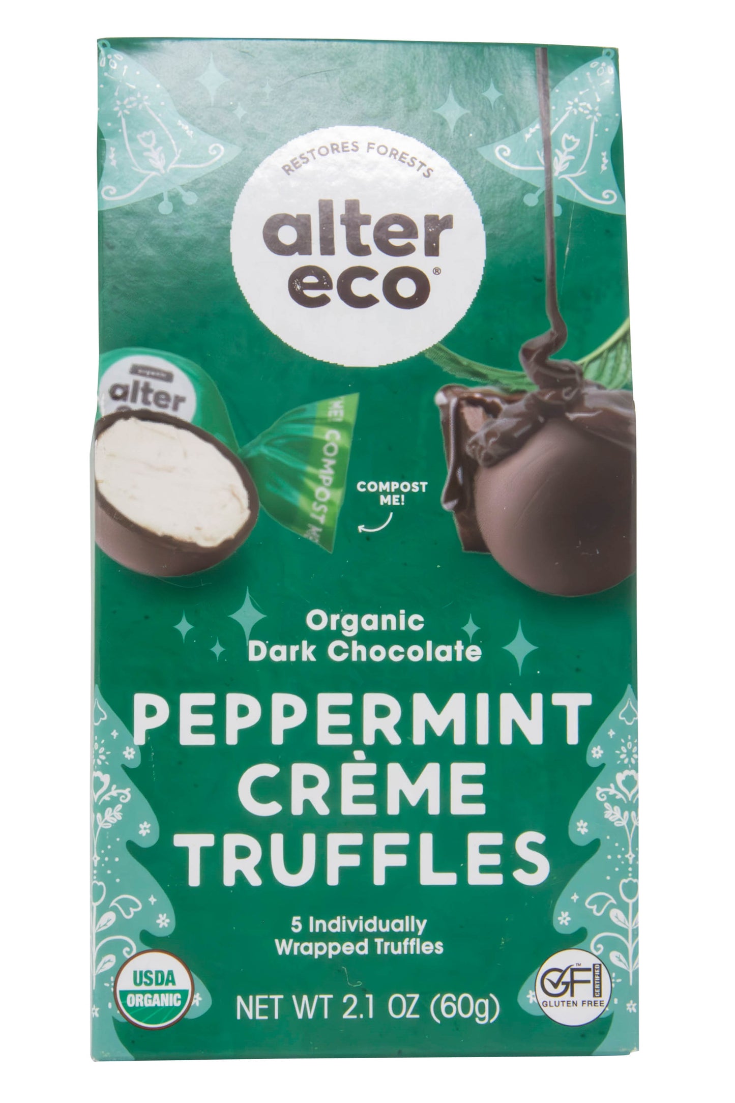Chocolate Truffles, Peppermint Creme, Organic