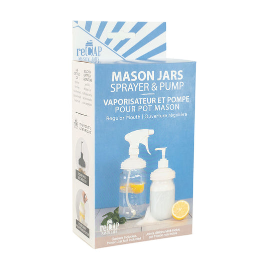Mason Jar Sprayer & Pump Lids, Regular Mouth, Natural