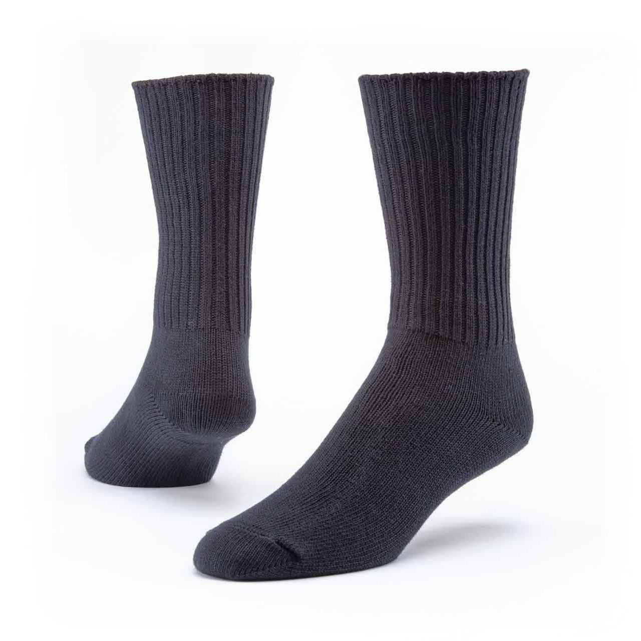 Crew Socks- Black Adult (14-16), Organic