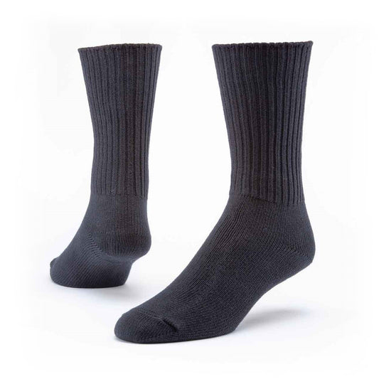 Crew Socks- Black Adult (14-16), Organic
