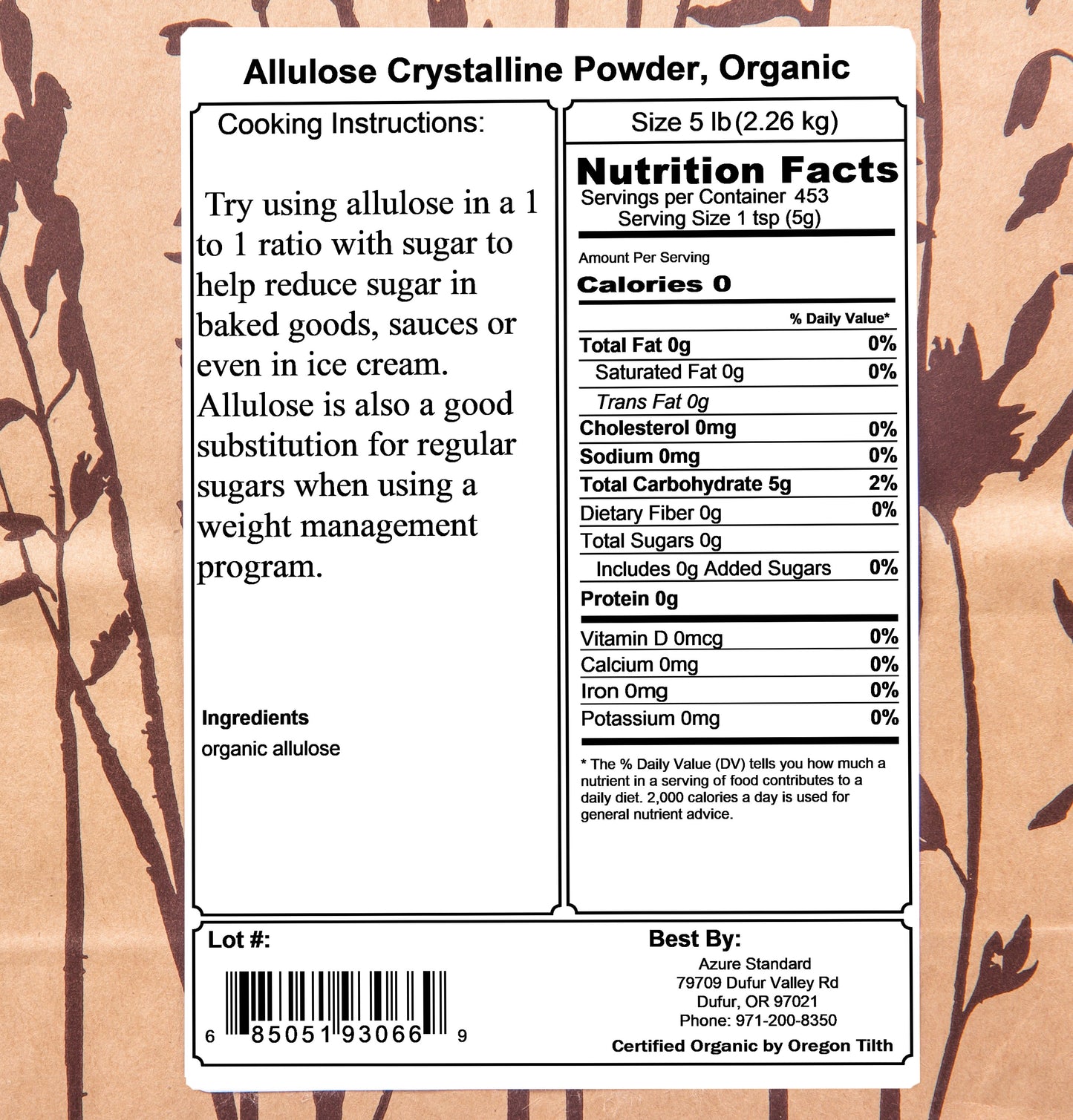 Allulose Crystalline Powder, Organic