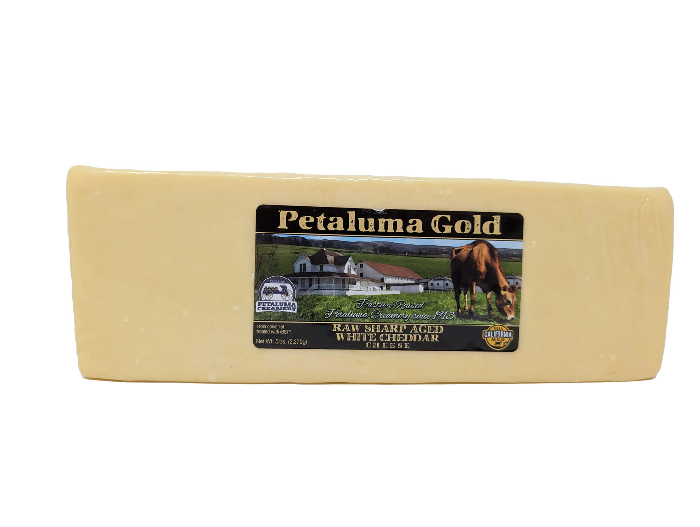 Aged Sharp White Cheddar Cheese, Raw, Grass-fed, Random Weight