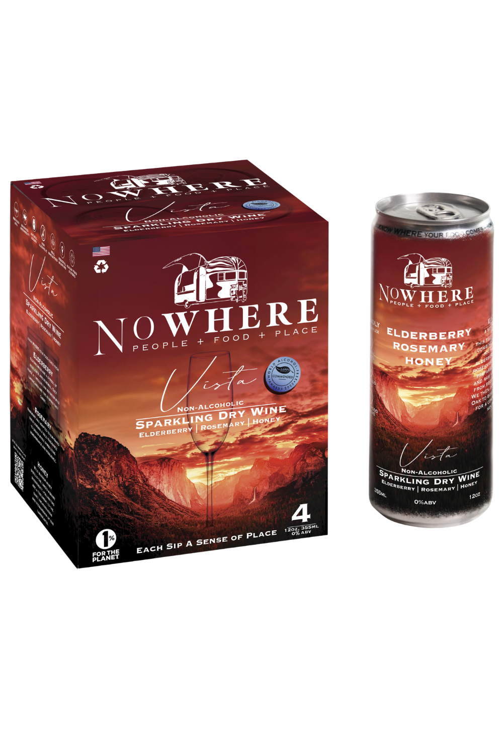 Craft Beverage, Vista, Sparkling Dry, Elderberry, Rosemary, Honey, -Non Alcoholic