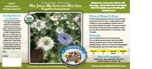 Miss Jekyll Love-in-a-Mist Seed, Organic