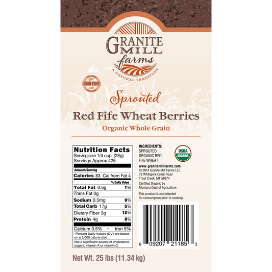 Sprouted Red Fife Berries, Organic