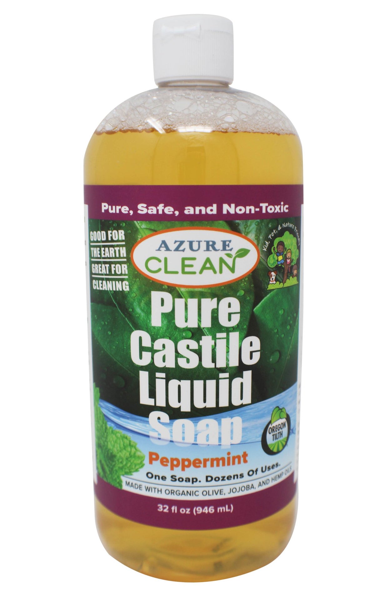 Castile Liquid Soap, Pure, Peppermint, Organic