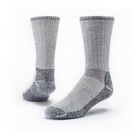 Wool Socks, Mountain Hiker, Black/Grey, Adult 9-11, Organic