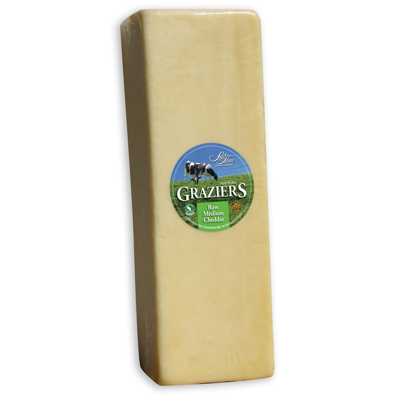 Graziers, Cheddar Medium, Raw, Grass-Fed, Pastured, Random Weight