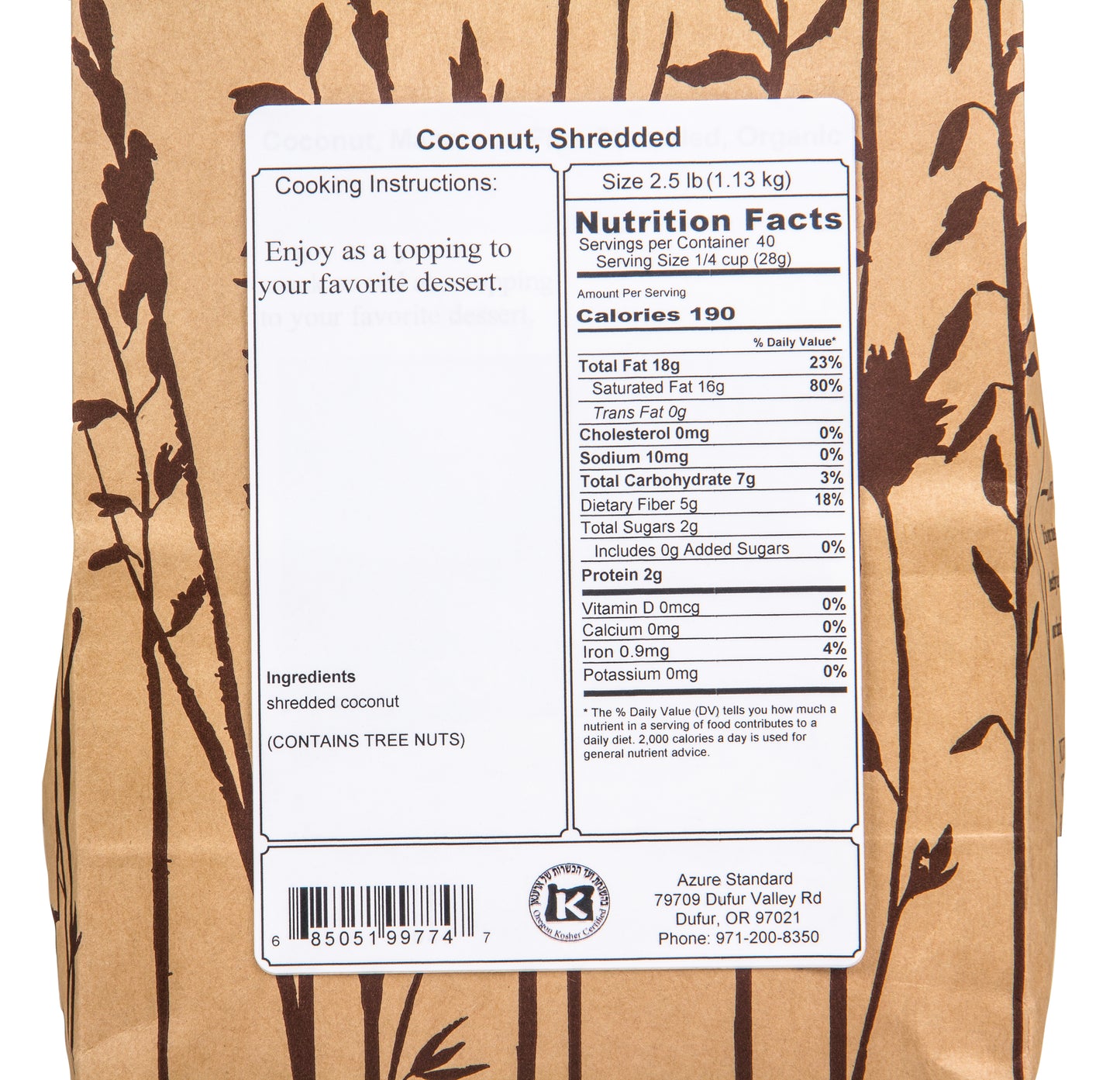 Coconut, Shredded Medium Conventional