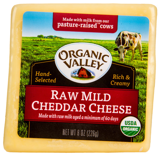 Cheddar Cheese, Raw, Mild, Organic
