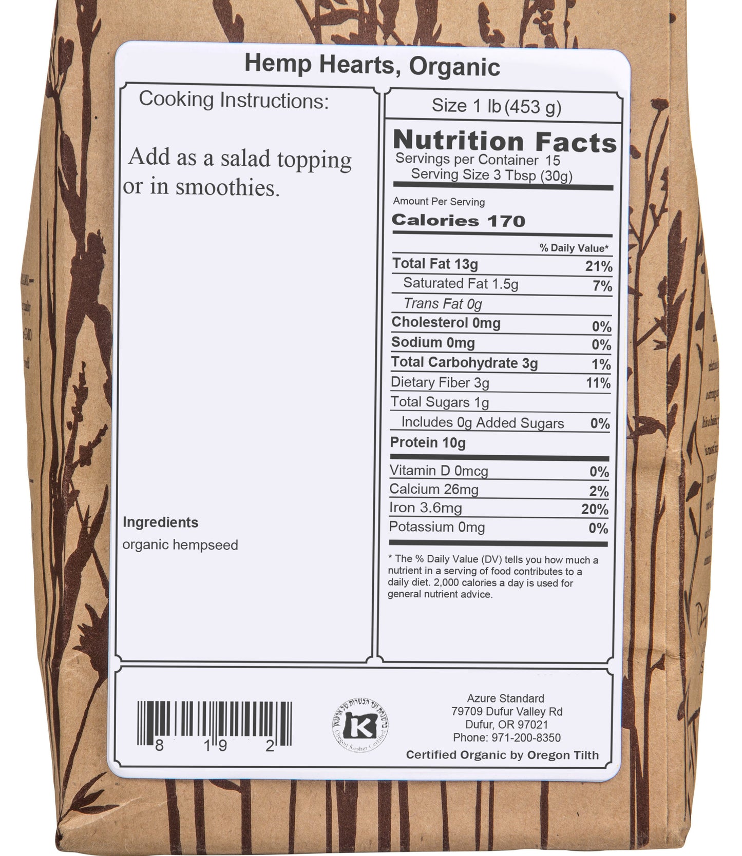 Hemp Hearts, Organic