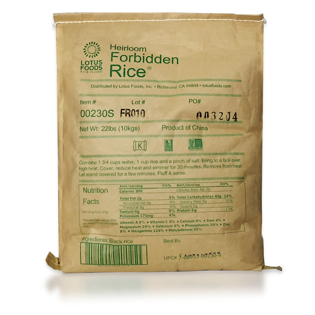 Rice, Forbidden, Organic