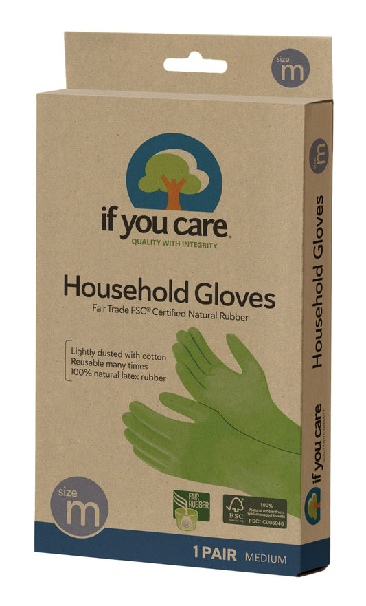 Household Gloves, Cotton Flock Lined, Medium
