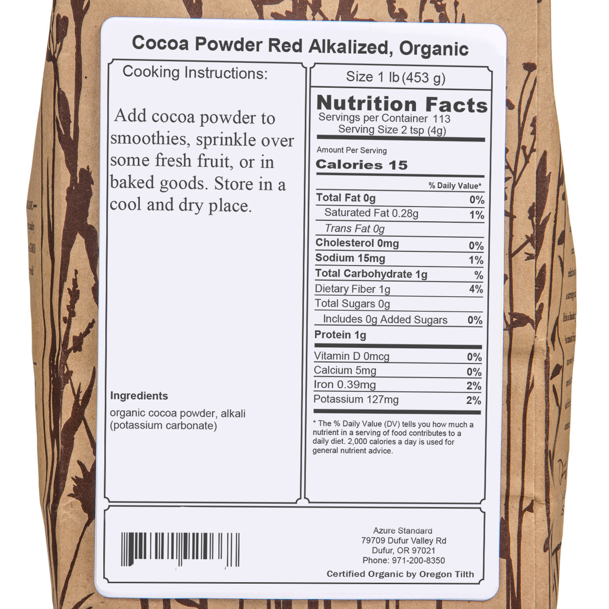 Cocoa Powder Red Alkalized, Organic