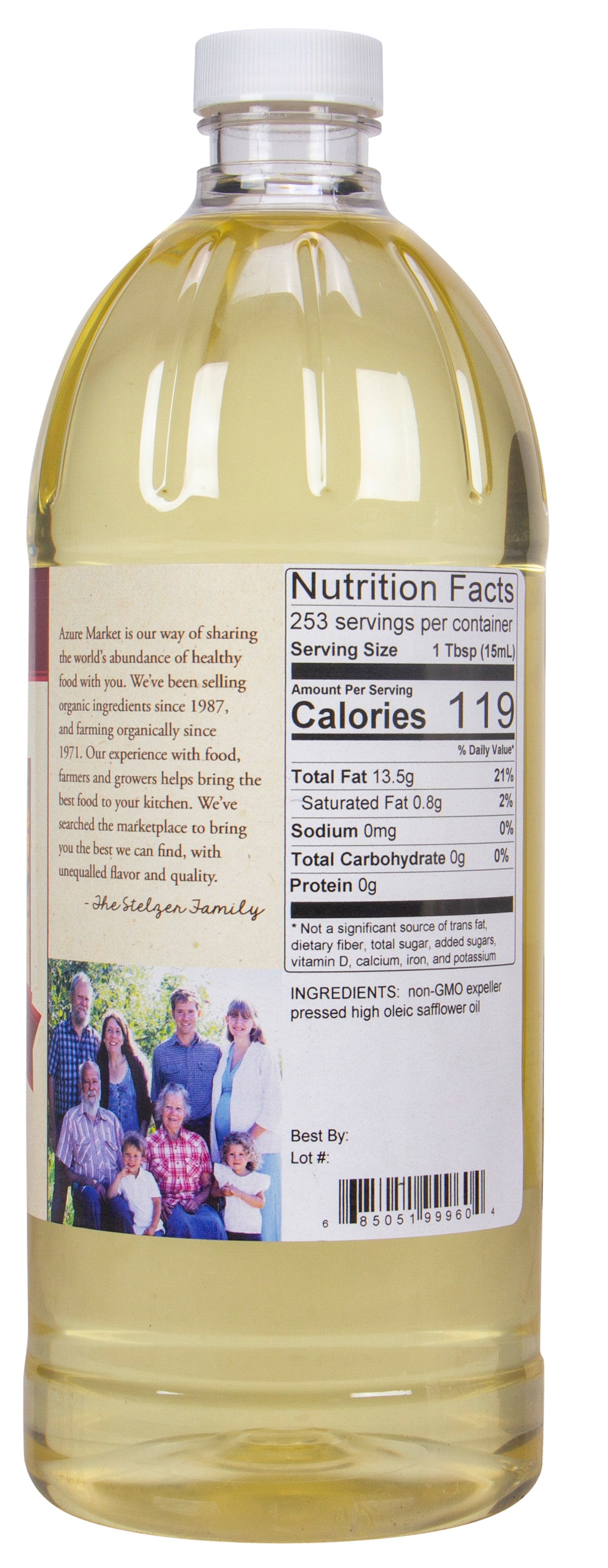 Safflower Oil, Expeller Pressed High Oleic, Non GMO