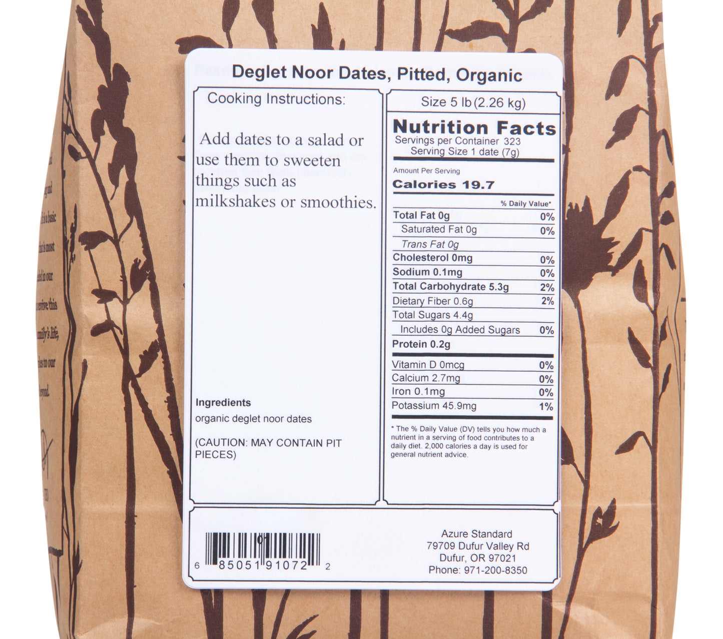 Deglet Noor Dates, Pitted, Organic
