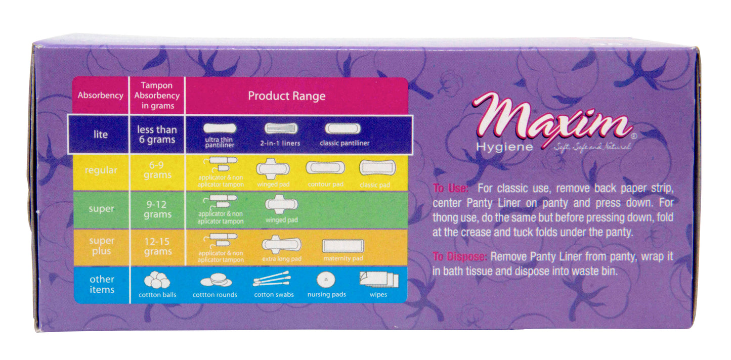 Cotton Ultra-Thin Panty Liners, 2-in-1, Lite, Organic