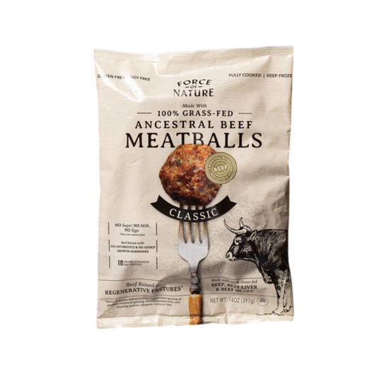 Meatballs, Beef Ancestral, Classic, Grass-Fed, Frozen