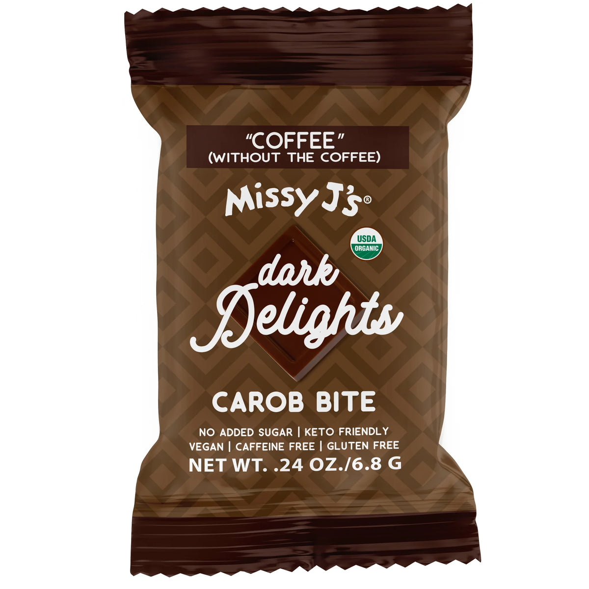 UnSweetened DARK Carob Delights, Coffee Mini Bites, Organic