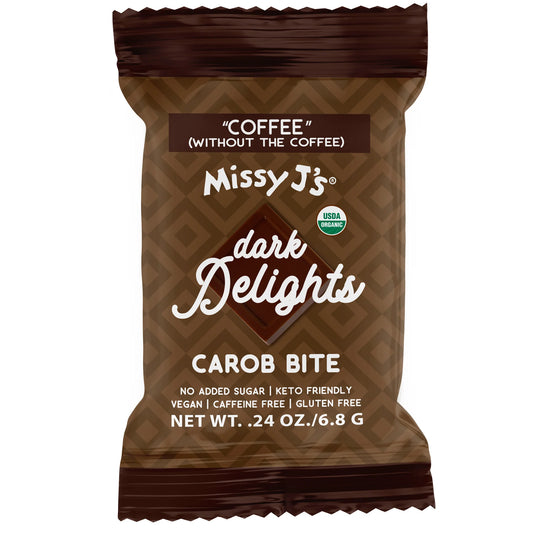 UnSweetened DARK Carob Delights, Coffee Mini Bites, Organic