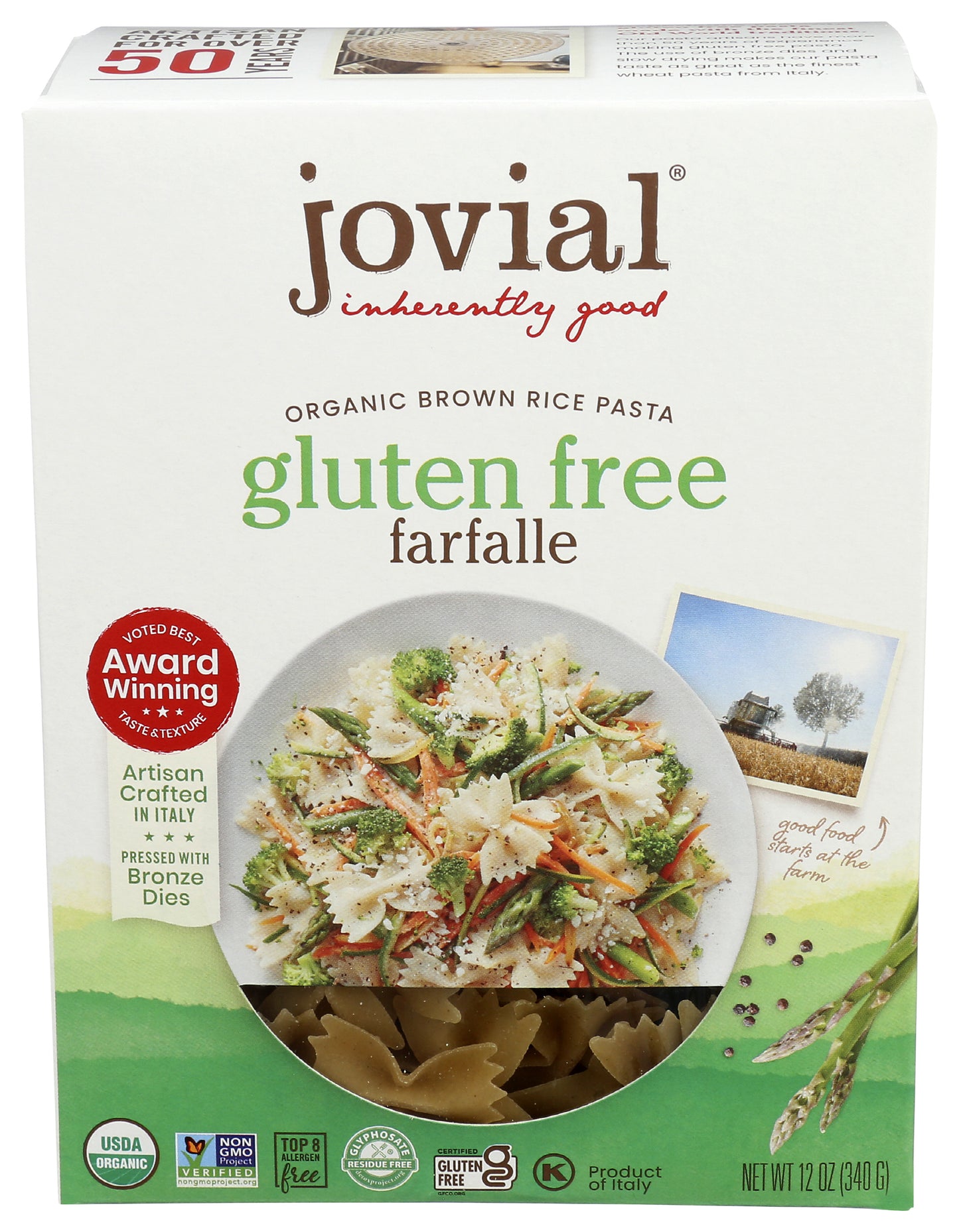 Pasta, Brown Rice, Farfalle, GF, Organic