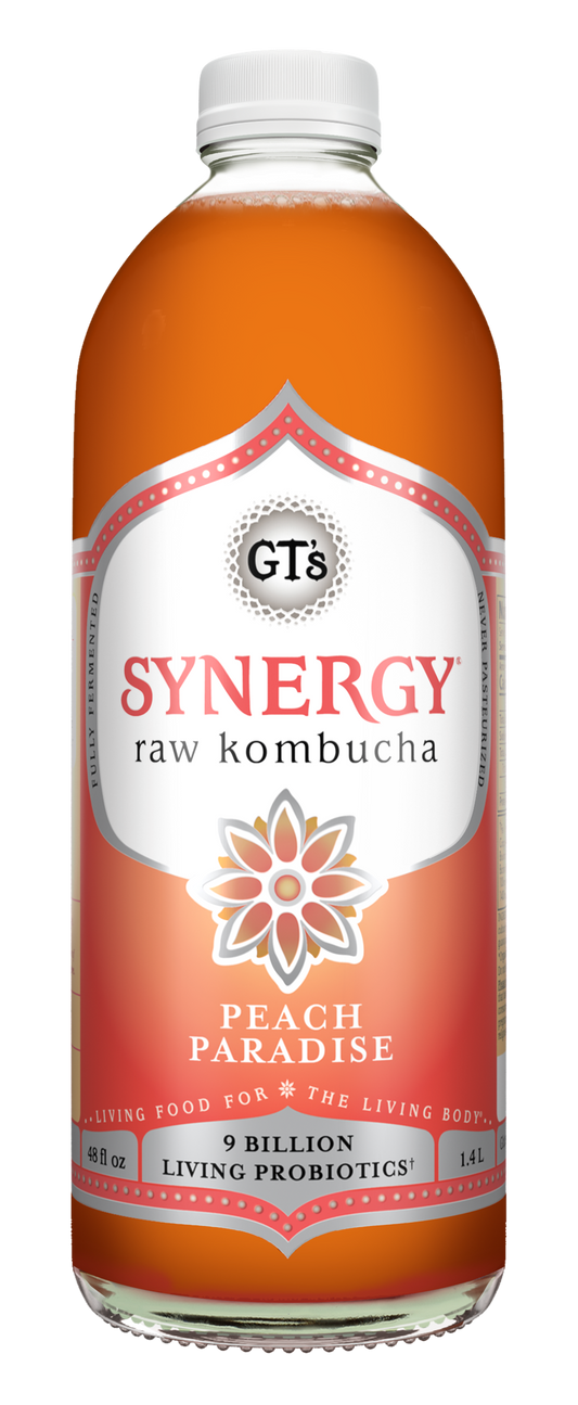 SYNERGY, Kombucha Raw, Peach Paradise