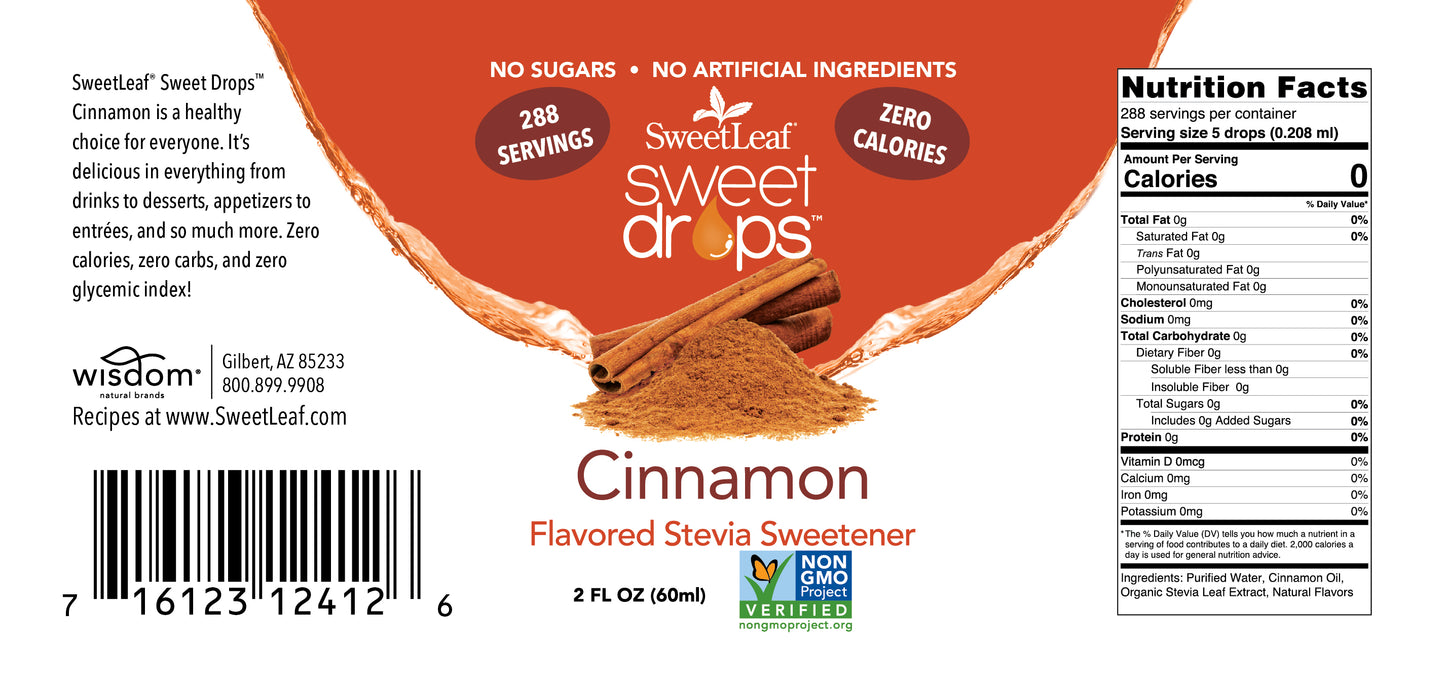 Stevia Clear Liquid, Cinnamon