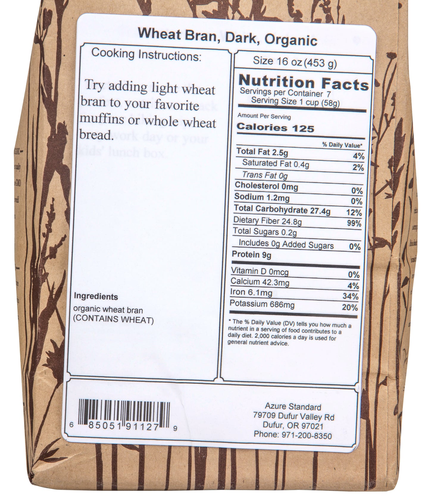 Wheat Bran, Dark, Organic