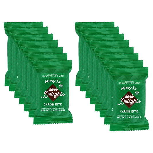 Dark Delight Carob Mini Bite Candy Bar, Unsweetened Mint, Organic
