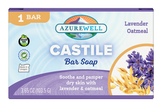 Castile Bar Soap, Lavender (with Oatmeal), Organic