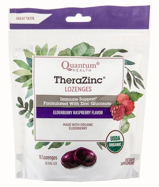 Thera Zinc® Lozenges, Elderberry Raspberry, Organic
