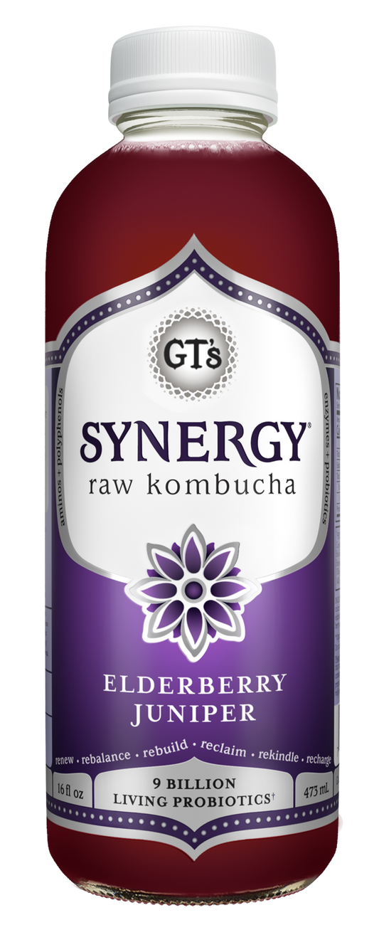 SYNERGY, Kombucha Raw, Elderberry Juniper