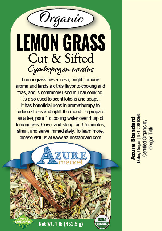 Lemon Grass, Cut & Sifted, Organic
