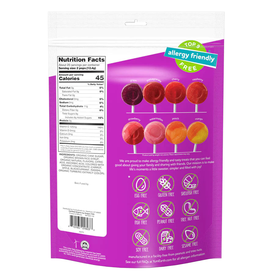 Fruit Pops Vitamin C, Assorted Flavors, Organic