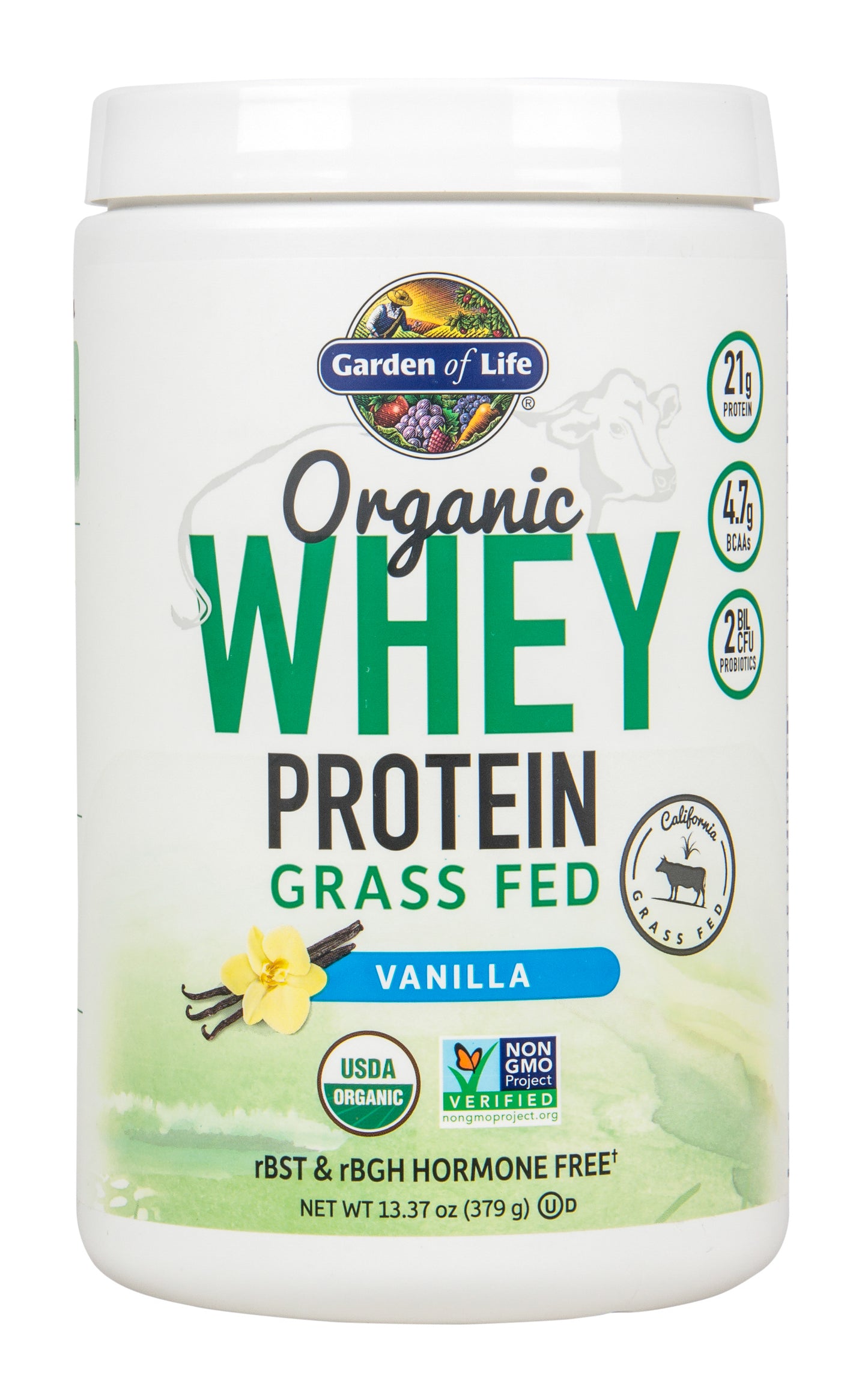 Protein Powder, Whey, Vanilla, Grass Fed, Organic