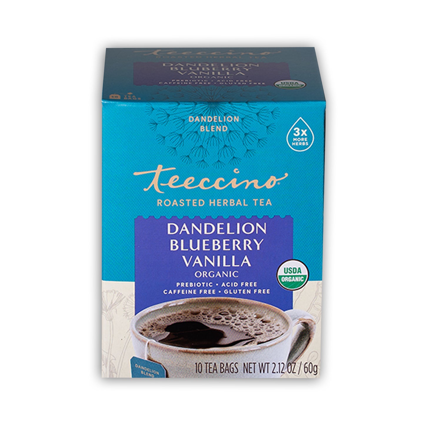 Dandelion Blueberry Vanilla, Roasted Herbal Tea, Organic