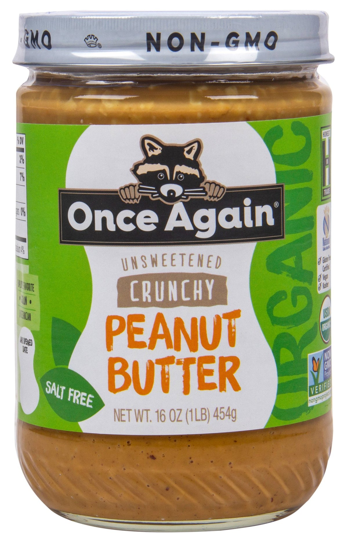 Peanut Butter, Crunchy, Salt Free, Organic