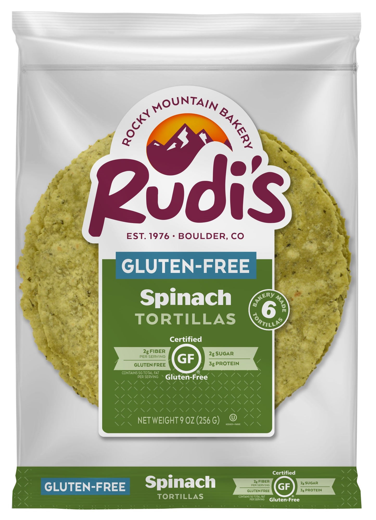 Tortillas 8 inch Spinach, Frozen, Gluten Free