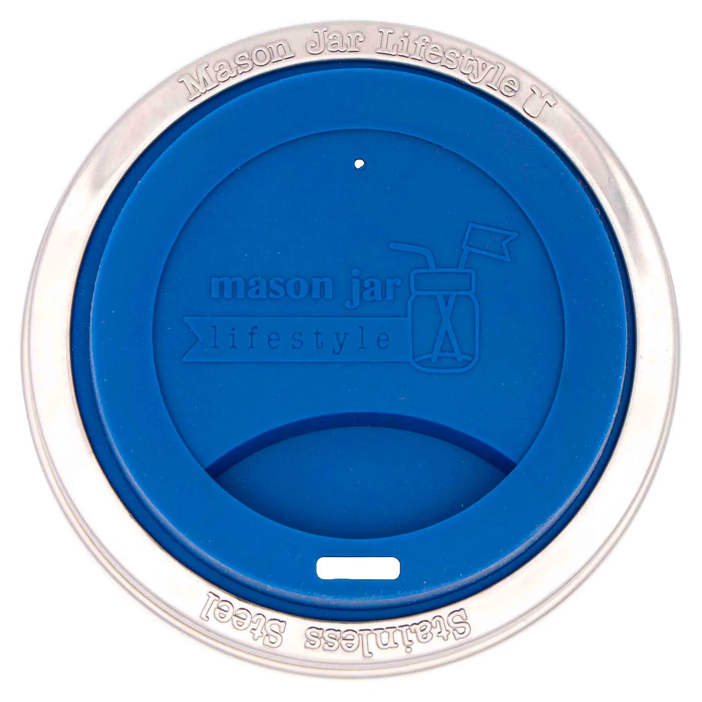 Silicone Drinking Lid with Stainless Steel Band Wide Mouth