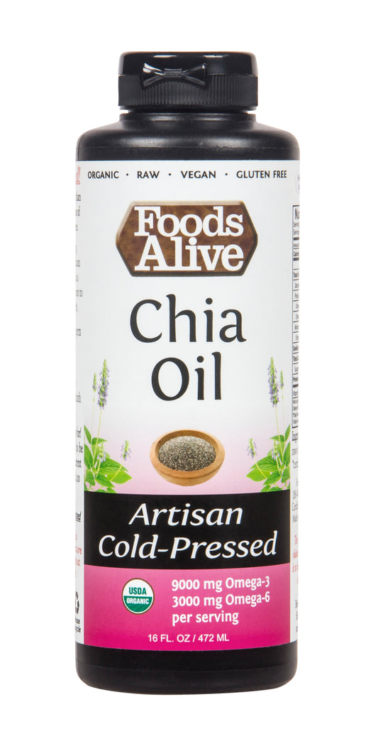 Chia Oil, Artisan Cold Pressed, Organic