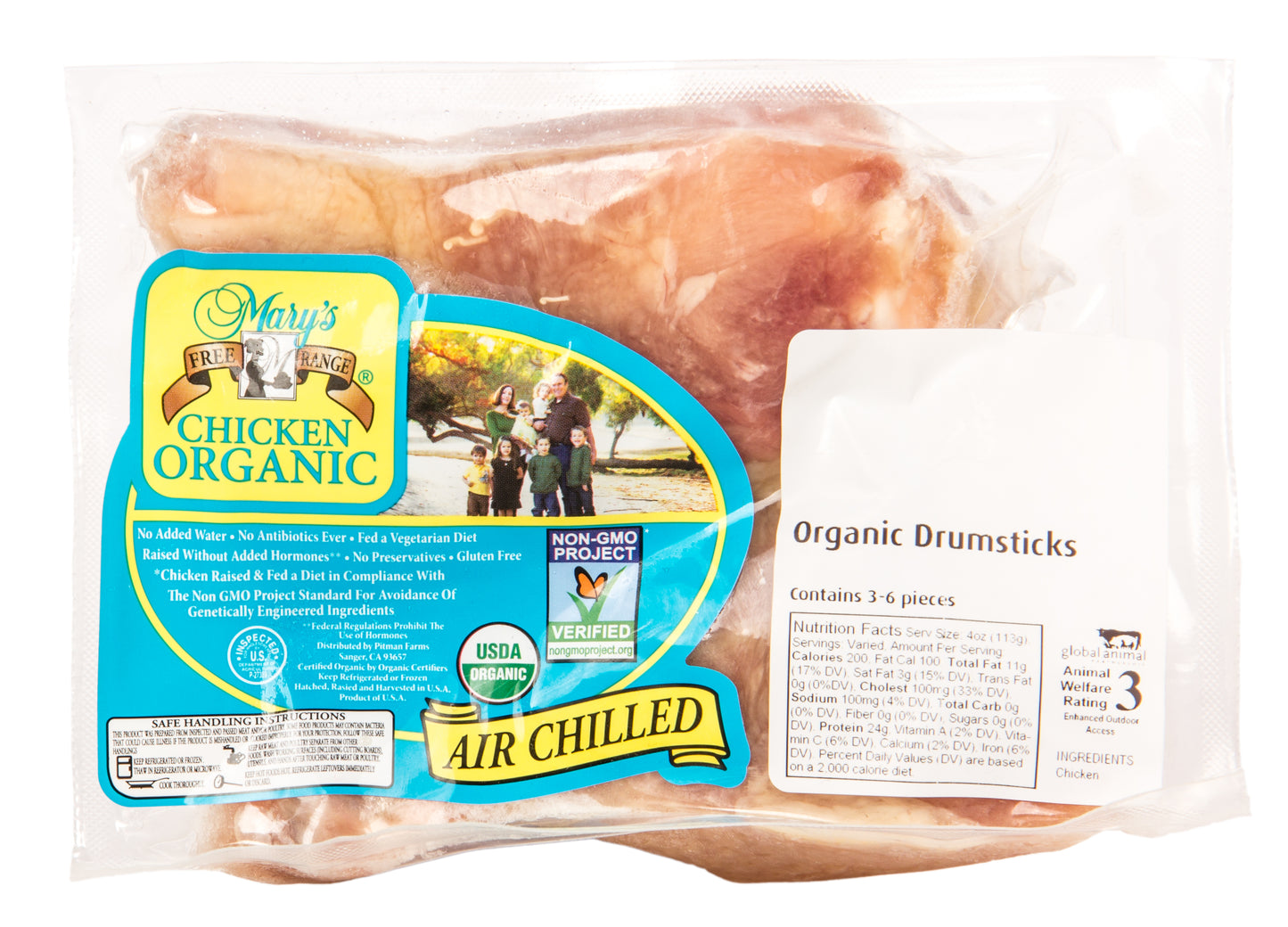 Chicken Drumstick, Organic, Frozen, Random Weight