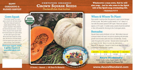 Crown Squash Seed, Organic