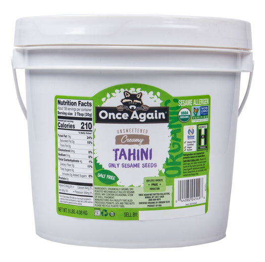 Tahini Butter, Unsweetened, Salt Free, Organic