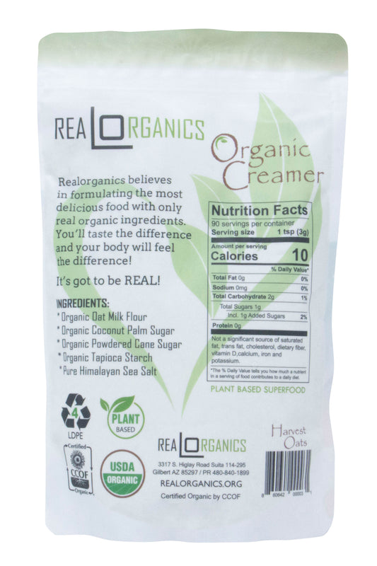 Coffee Creamer, Powdered, Plant-Based, Organic